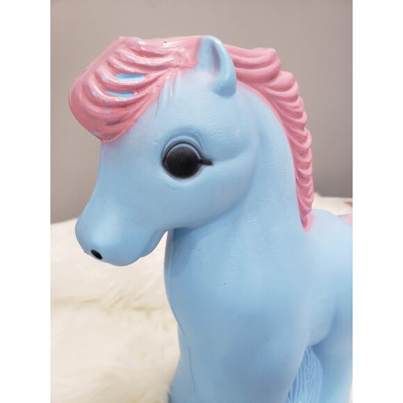 Vintage A J Renzi Corp Pink Carousel Horse Plastic 10" Blow Mold Coin‎ Bank Pony - Picture 2 of 8